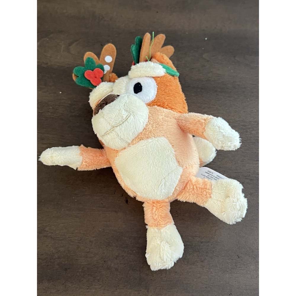 Bluey BINGO DOGHOLIDAY ANTLERS 7" Plush STUFFED‎ ANIMAL Clip Toy Christmas 2018